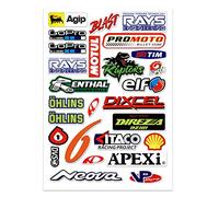 Diyxisk Moto Autocollants Sponsor, Ensemble Autocollants Sport, Autocollants de Moto Cool, Autocollant Monster, VTT Autocollant, pour des Motos Tout-Terrain Casques Skateboards (Nombre)