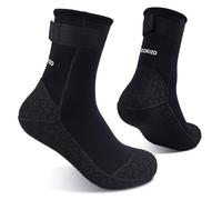Dizokizo Chaussettes d'eau en néoprène, 3 mm, antidérapantes, imperméables pour plongée avec tuba, surf, kayak, Chaussettes en néoprène avec sangles réglables, XL
