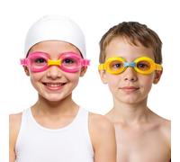 Dizokizo Lot de 2 Lunettes de Natation pour Enfants - Anti-Buée et Protection UV - Étanche - Vision Claire - Facile à régler - Unisexe - Adolescents - Garçons et filles de 3 à 16 ans (Rose +Jaune)