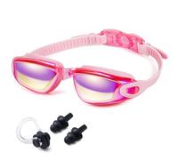 Dizokizo Lunettes de natation avec bouchons d'oreilles pour adultes, femmes, hommes, jeunes, protection anti-buée UV, vision claire, pas de fuite, lunettes de natation panoramiques