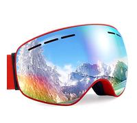 Dizokizo Lunettes de Ski Goggles Masque Snowboard Lunettes Motocross Masque pour Enfants Lentille Antibuée Taille Unique Rouge
