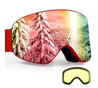 Dizokizo Lunettes de Ski Goggles Masque Snowboard Lunettes Motocross Masque pour Homme Femme Lentille Antibuée