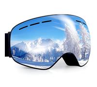 Dizokizo Lunettes de Ski Goggles Masque Snowboard Lunettes Motocross Masque pour Homme Femme Lentille Antibuée Taille Unique Argent