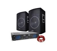 SkyTec DJ - 2 enceintes 12 pouces, amplificateur et câble inclus, puissance 700W Noir G