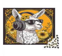 DJ Alpaga Puzzle 1000 Pièces Adultes Tournesol Cadeau pour Les Amants Ou Les Amis Décoration Intérieure Idée Cadeau Collection d'art Qualité Premium Multi Colour 1000pcs (75x50cm)