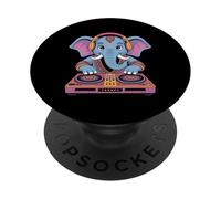DJ Animal Éléphant avec Platines PopSockets PopGrip Adhésif