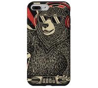 DJ Bear Casque Platine rétro Amateur de Musique Coque pour iPhone 7 Plus/8 Plus