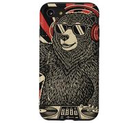 DJ Bear Casque Platine rétro Amateur de Musique Coque pour iPhone SE (2020) / 7/8