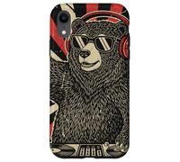 DJ Bear Casque Platine rétro Amateur de Musique Coque pour iPhone XR