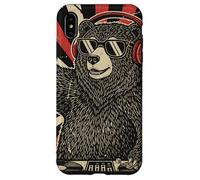 DJ Bear Casque Platine rétro Amateur de Musique Coque pour iPhone XS Max