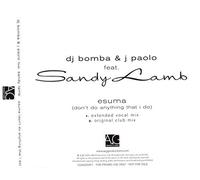 DJ BOMBA & J PAOLO FEAT SANDY LAMB - DJ BOMBA & J PAOLO FEAT SANDY LAMB - ESUMA - [CDS]