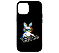 DJ Bunny Glitch Art Casque tournant Motif Musique Coque pour iPhone 12/12 Pro