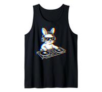 DJ Bunny Glitch Art Casque tournant Motif Musique Débardeur
