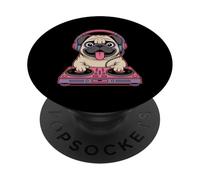 Dj Carlin Cool Avec Casque Et Platines PopSockets PopGrip Adhésif
