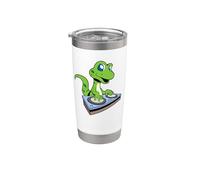 DJ Cartoon Gecko à Turntable Gobelet isotherme en acier inoxydable double paroi