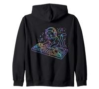 DJ Cat EDM Techno House Music Funny Cat Lover Sweat à Capuche