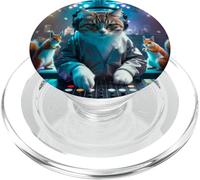 DJ Cat Party Squirrels Music Fun Retro Vibes PopSockets PopGrip pour MagSafe