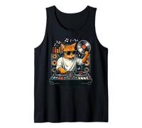 DJ Cat Turntable Vinyl Record Graphic Débardeur