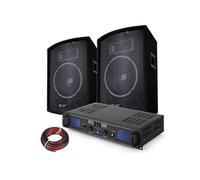 Enceinte Sono DJ Skytec DJ Disco - 2 enceintes 10 pouces, amplificateur professionnel et câble, puissance de 500W