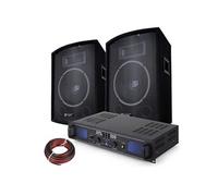 Skytec DJ Disco - 2 Enceintes 10 Pouces, Amplificateur Professionnel, Montage en Rack 19 Pouces, et Câble, Puissance de 500W, Idéale pour DJ Mobiles