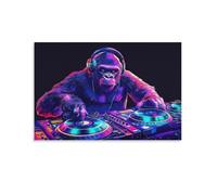 DJ Gorilla NeonPuzzles pour Adultes 1500 pièces, Jouets de Jeu Difficiles, Puzzle de décoration familiale 57x87cm