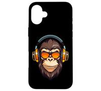 DJ Mad Monkey Ape Chimp Mix Club Music Casque de danse Coque pour iPhone 16 Plus