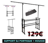 DJ MOBILE SUPPORT PRO AVEC PORTIQUE DE LUMIERE DS10 PA LIGHT SONO