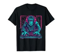 DJ Monkey House Beatmaker EDM Tourne-Disque DJ Monkey Techno T-Shirt Graphique avec Valeur