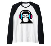 DJ Monkey with Headphones Animal Rave EDM Festival Manche Raglan