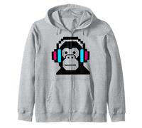 DJ Monkey with Headphones Animal Rave EDM Festival Sweat à Capuche