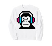 DJ Monkey with Headphones Animal Rave EDM Festival Sweatshirt