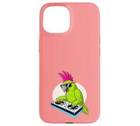 DJ Parrot Retro 80s Music Platine Vinyle Coque pour iPhone 15