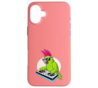 DJ Parrot Retro 80s Music Platine Vinyle Coque pour iPhone 16 Plus