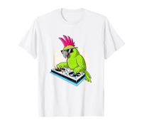 DJ Parrot Retro 80s Music Platine Vinyle T-Shirt