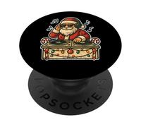 DJ Santa mixe des chansons de Noël PopSockets PopGrip Adhésif