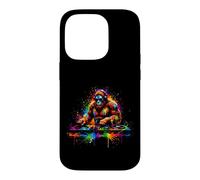 DJ Sasquatch Rave EDM Bigfoot et Platine Vinyle Splash Art Coque pour iPhone 14 Pro