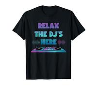 DJ Table Turntable en vinyle avec inscription Techno Synthétiseur de musique T-Shirt