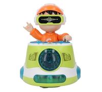 DJ Toy, Universal Wheel Automatic Movement Robot Music Music Boy Electric for Young (Green)