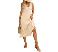 DJ529 Robe chemise élégante pour femme avec col en V rayé sans manches Coupe ajustée et évasée Robe décontractée