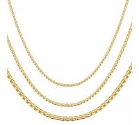 DJADEE Chaîne vénitienne plaquée or 999 24 carats, longueur 40-80 cm, largeur 2, 3, 4, 5 mm, étanche, sans nickel, 3 mm x 40 cm, Or