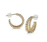 DJADEE Golden Drops Boucles d'oreilles Anneau Oreille en plaqué or, or, 14 mm