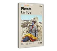 DJAGBW Poster de film Pierrot Le Fou rétro sur toile - Décoration murale pour salon, chambre à coucher - 50 x 75 cm