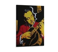Django Reinhardt Impression sur toile - Décoration murale - Affiche d'œuvres d'art - Esthétique - 40 x 60 cm