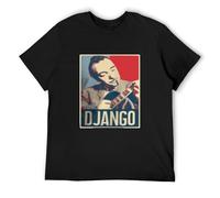 Django Reinhardt T-Shirt Retro Art Guitar Guitarist Fan Music Jazz Top Tee Gift Men's T Shirt Size XL