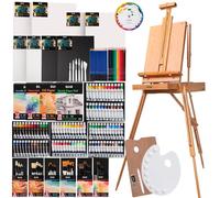 DJAR Kit de peinture artistique 169 pièces avec chevalet français, kit de peinture tout-en-un pour débutants, professionnels, acrylique, aquarelle, huile et kit de croquis