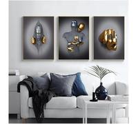 DJBCNQCD 3D Romantique Amoureux Sculpture Poster En Métal Statue Art Amour Cœur Baiser Images Art Mural, Noir Femme Africaine(40 * 60cm)