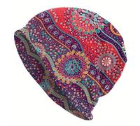 DJC BOUTIQUE Chemo Headwear Bonnet - Bandana pré-noué avec haut fermé, fleur, Motif rouge et violet vif, Taille unique