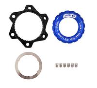 DJC Centerlock vers 6 boulons rotor adaptateur avec anneau de verrouillage, adaptateur de vélo pour Centerlock convertit en 6 boulons disque rotor VTT vélo de route (bleu)