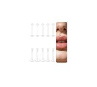 DJCIW Lot de 10 piercings en Bioflex transparent en plastique hypoallergénique pour le travail, le sport ou l'école, pour cartilage, hélix, tragus, lèvre, méduse - 16 g