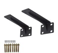 DJCYGG 2 Pièces Équerre d'étagère Murale,Support étagère Flottants en Fer,Equerre Charge Lourde,Support d'angle Brace pour Déco Salon Chambre Bibliothèque,avec Vis (45cm,Noir)